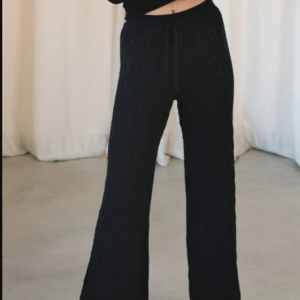 ISO Kivari Ava Knit Pants sz L Black NFS - Picture 2 of 3